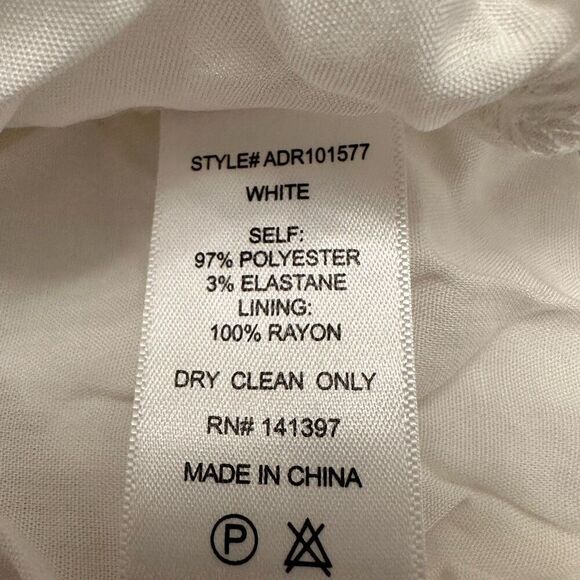 NWT ASTR The Label Cinched Waist Smocked Long Sleeve White Mini Dress Size XS - Picture 8 of 8